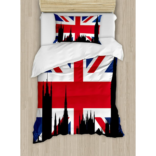 AYZ England Union Jack Printed Duvet and Pillow Cover Bedding Set